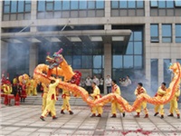 公司舉行新年升旗儀式和賀新春龍獅鼓節目表演活動